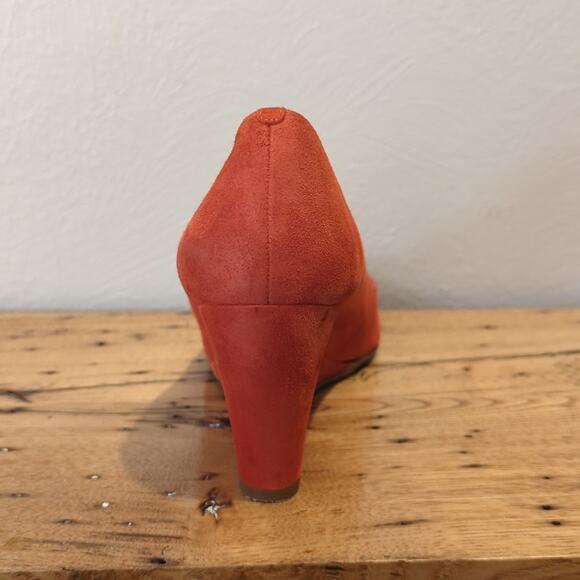 J. Crew Made in Italy Martina Red Suede Wedges Women's Size 9 - Picture 13 of 15